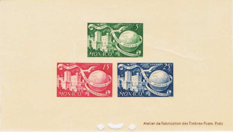 Monaco_1949_Yvert_332-33_+_PA45-Scott_245-46_+_C30_gummed_d