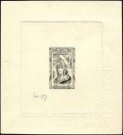 France_1944_Yvert_594b-Scott_B168b_unadopted_1f_+_3f_Normandie_black_f_AP