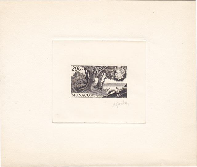 Monaco_1955_Yvert_PA59a-Scott_C40_unadopted_Scweitzer_sepia_db_AP