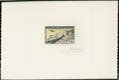 Fezzan_1951_Yvert_PA7-Scott_C7_hand_multicolor_b
