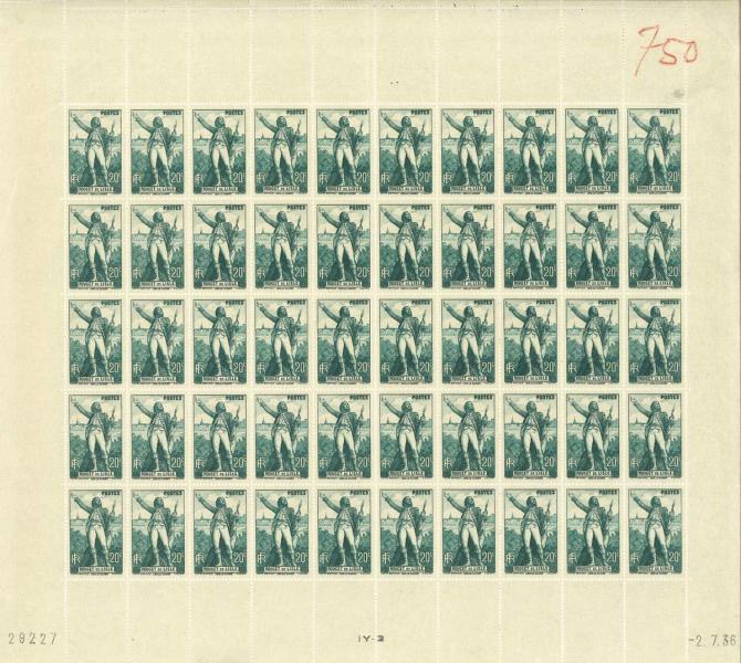 France_1936_Yvert_314-Scott_309_full_sheet