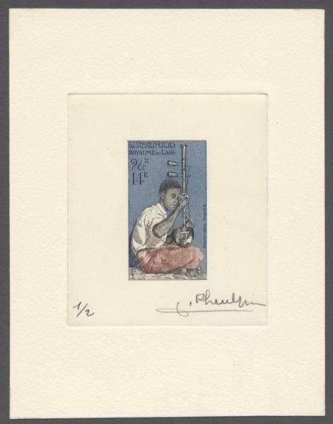 Laos_1957_Yvert_PA25-Scott_C25_hand_multicolor_aa