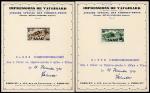 Saar_1948_Yvert_250-51-Scott_B65-66_dark-brown_+_dark-green_helio