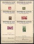 Saar_1951_Yvert_284_+_286-290-Scott_different_colors_helio