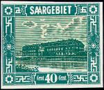 Saar_1922_Yvert_93-Scott_dark-green_+_olive-green_typo