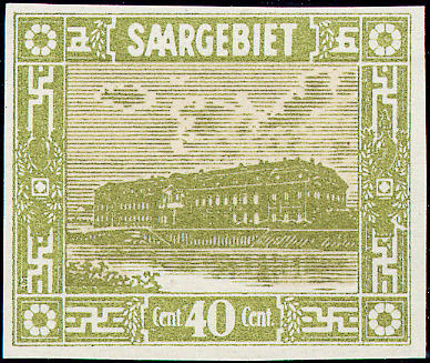 Saar_1922_Yvert_93-Scott_green_+_olive-green_typo