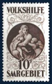 Saar_1929_Yvert_131-Scott_B16_Madonna_10f_helio_IS