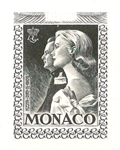 Monaco_1959_Yvert_PA72a-Scott_C55_unadopted_1000f_Grace_et_Rainier_III_gros_2eme_etat_dark-grey_ab_AP_detail