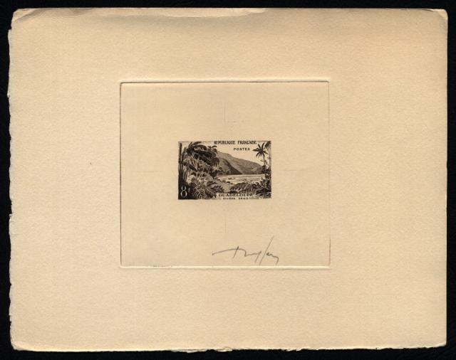 France_1957_Yvert_1125a-Scott_850_unadopted_Guadeloupe_dark-brown_aa_AP