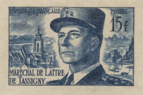 France_1952_Yvert_920b-Scott_675b_unadopted_Marechal_de_Lattre_Type_II_blue_1115_Lx_b_ATP_detail