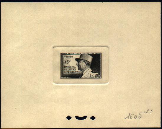 France_1952_Yvert_920a-Scott_675a_unadopted_Marechal_de_Lattre_Type_I-b_black_1605_Lx_b_CP