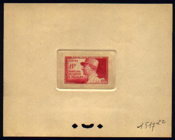 France_1952_Yvert_920a-Scott_675a_unadopted_Marechal_de_Lattre_Type_I-b_lilac_1517_Lc_CP
