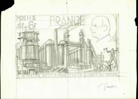 France_1944_Yvert_608a-Scott_B177_unadopted_Petain_MAQ