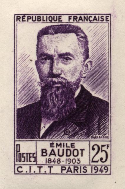 France_1949_Yvert_846A-Scott_627_unissued_Emile_Baudot_violet_1503_Lx_CP_detail