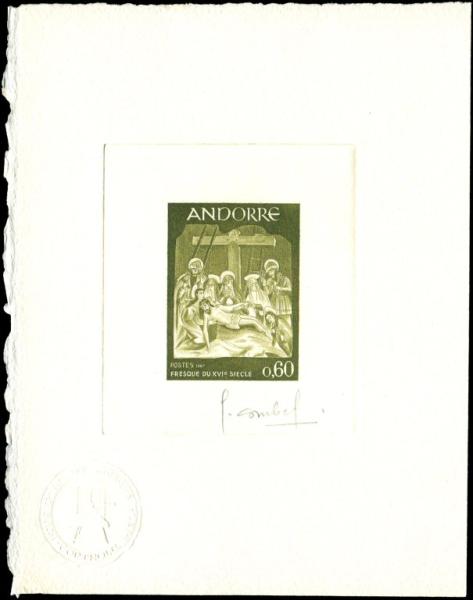 Andorra_1967_Yvert_186-Scott_180_olive-green