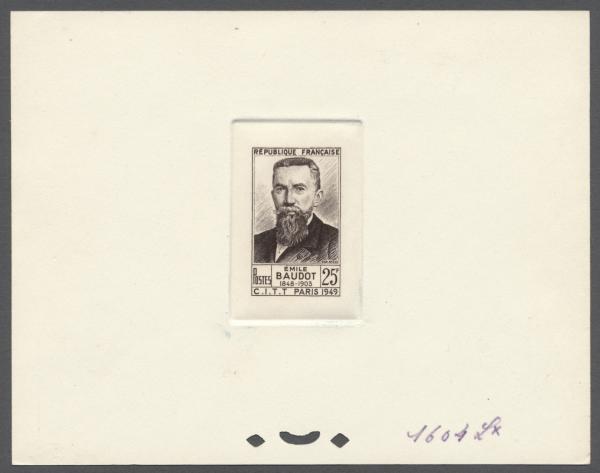 France_1949_Yvert_846A-Scott_627_unissued_Emile_Baudot_sepia_1604_Lx_ab_CP