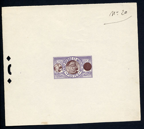 St_Pierre_1909_Yvert_78-Scott_etat_violet_+_sepia_N_20_typo