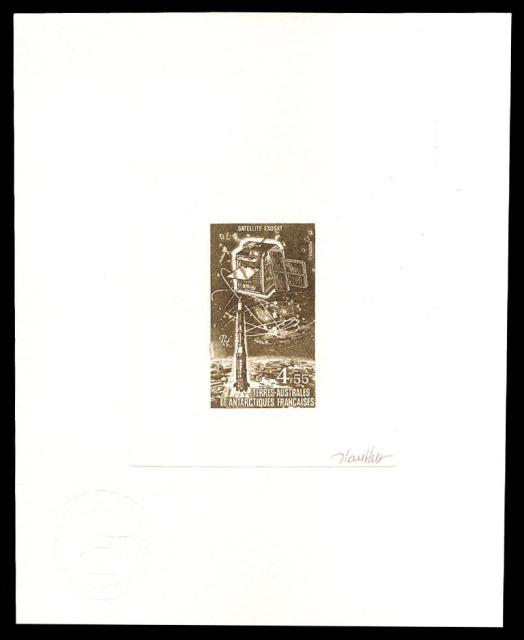 FSAT_1980_Yvert-Scott_unissued_4f55_unadopted_Satellite_Exosat_dark-brown_AP