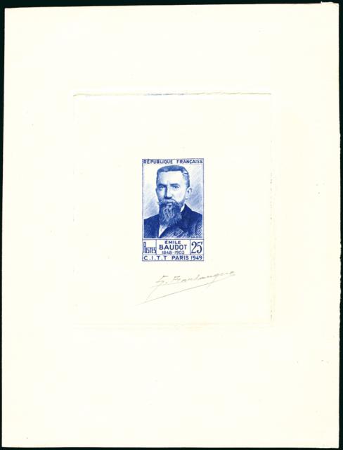 France_1949_Yvert_846A-Scott_627_unissued_Emile_Baudot_blue_cb_AP