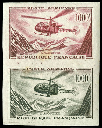 France_1957_Yvert_PA37-Scott_C36_pair_aa