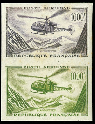 France_1957_Yvert_PA37-Scott_C36_pair_ba