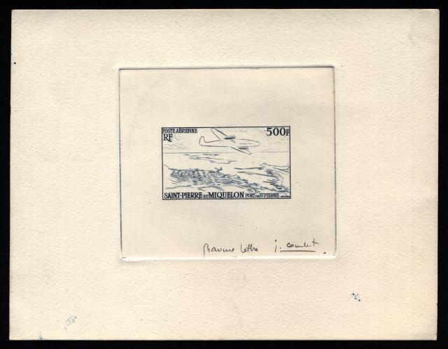 St_Pierre_1956_Yvert_PA23a-Scott_C20_unadopted_plane_1er_etat_blue_aa_AP