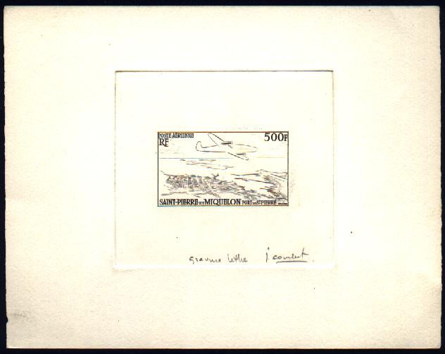 St_Pierre_1956_Yvert_PA23a-Scott_C20_unadopted_plane_1er_etat_dark-grey_ab_AP