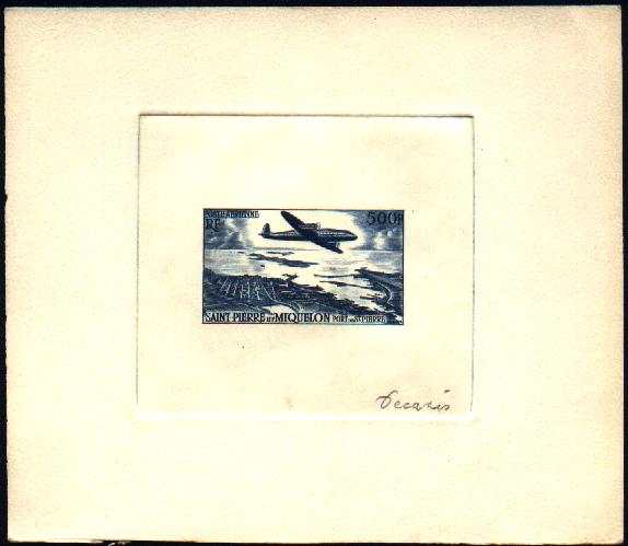 St_Pierre_1956_Yvert_PA23a-Scott_C20_unadopted_plane_blue_ab_AP