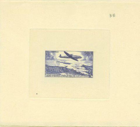 St_Pierre_1956_Yvert_PA23a-Scott_C20_unadopted_plane_dark-blue_c_AP