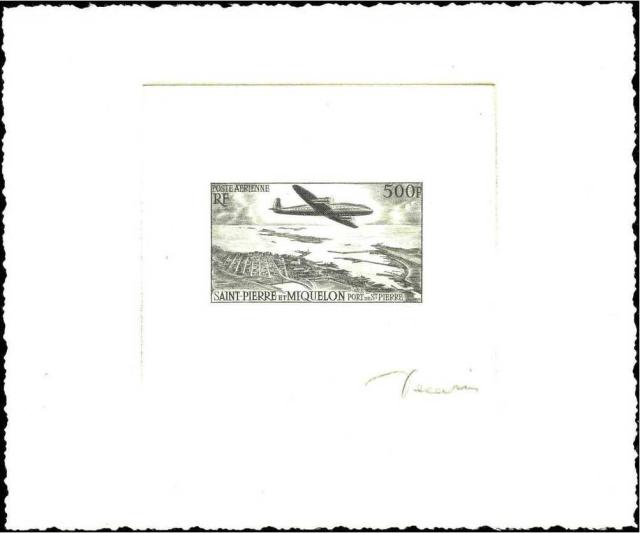 St_Pierre_1956_Yvert_PA23a-Scott_C20_unadopted_plane_dark-grey_e_AP