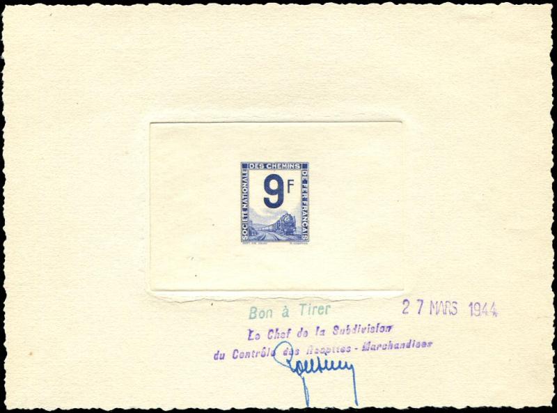 France_1944_Yvert_Colis_Postaux_Petits_9-Scott_blue