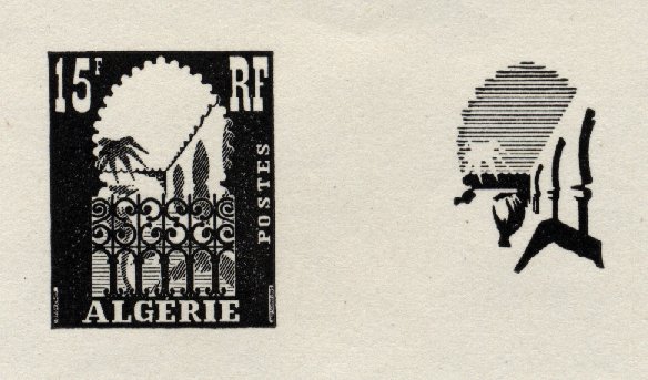 Algeria_1954_Yvert_314a-Scott_258_unadopted_15f_Musee_du_Bardo_black_typo_a_AP_detail