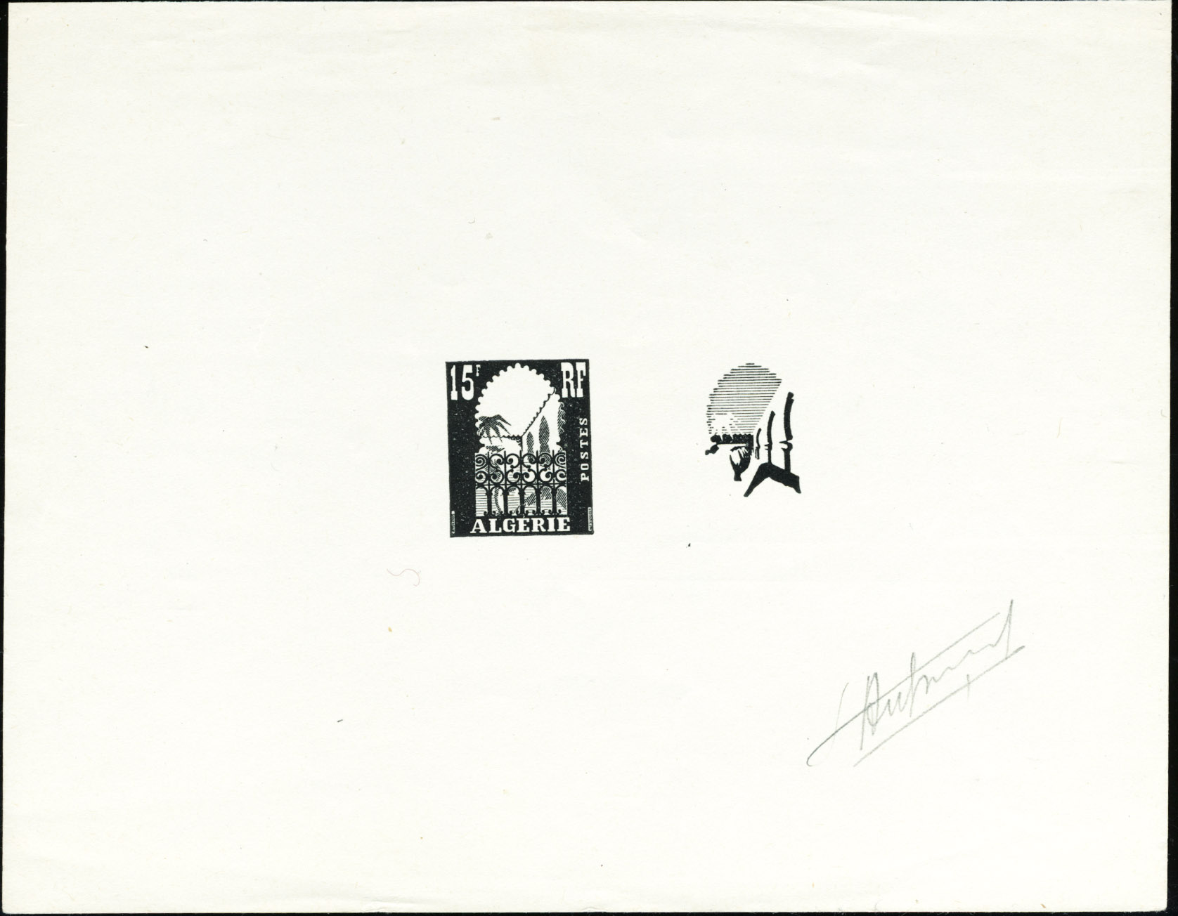 Algeria_1954_Yvert_314a-Scott_258_unadopted_15f_Musee_du_Bardo_black_typo_d_AP