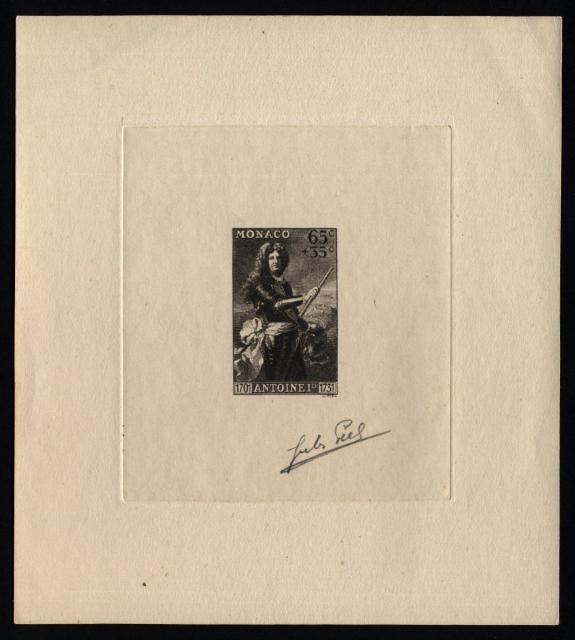 Monaco_1939_Yvert_189a-Scott_B30_unadopted_Antoine_1er_65c_+_35c_black_aa_AP
