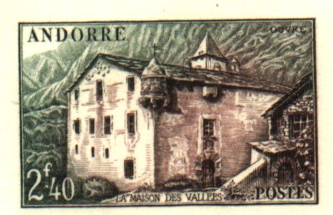 Andorra_1944_Yvert_104-Scott_89_green_+_dark-brown_a_detail