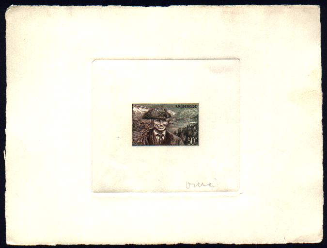 Andorra_1944_Yvert_118-Scott_104_dark-brown_+_dark-green_a