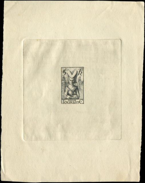 France_1944_Yvert_598a-Scott_B172_unadopted_5f_Touraine_black_ab_AP
