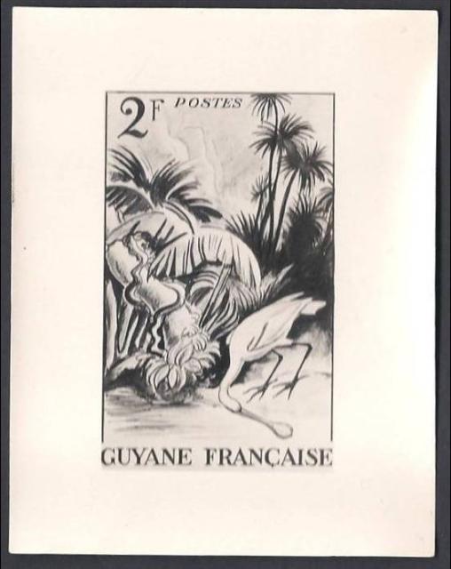Fr_Guyana_1947_Yvert_207c-Scott_198_unadopted_2f_Spatule_PHOTO-MAQ