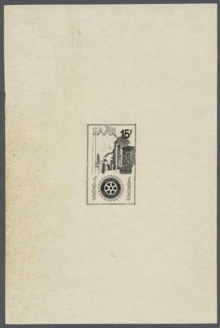 Saar_1955_Yvert_340a-Scott_254_unissued_in_TD_Rotary_International_1er_etat_black_gummed_ab_ESS