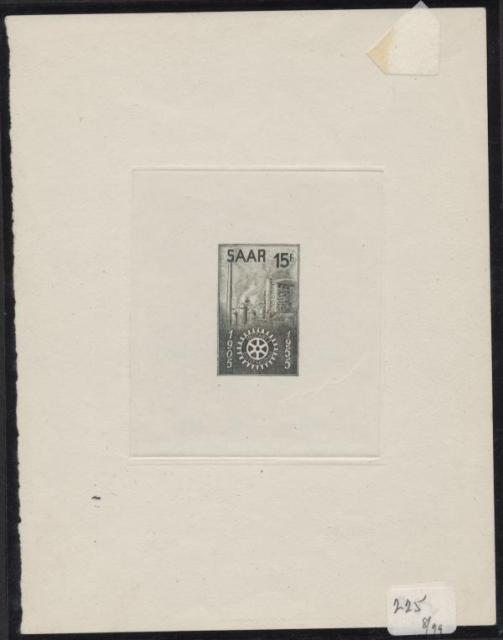 Saar_1955_Yvert_340a-Scott_254_unissued_in_TD_Rotary_International_black_a_AP