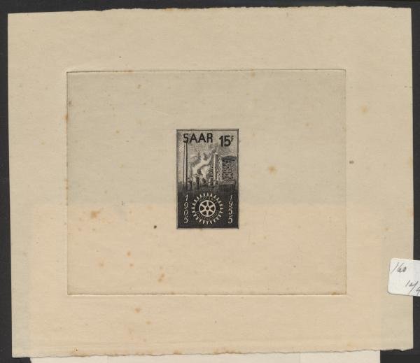 Saar_1955_Yvert_340a-Scott_254_unissued_in_TD_Rotary_International_black_e_AP