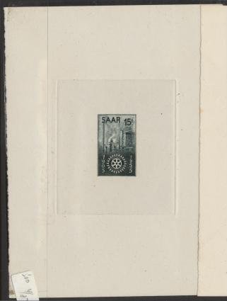 Saar_1955_Yvert_340a-Scott_254_unissued_in_TD_Rotary_International_black_g_AP