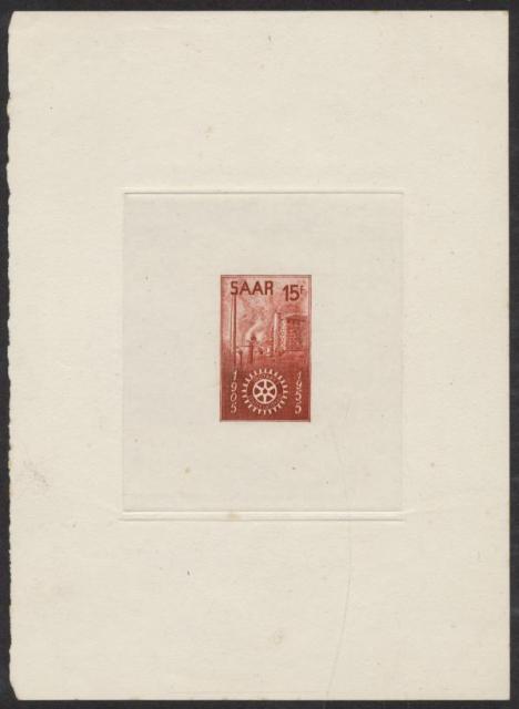 Saar_1955_Yvert_340a-Scott_254_unissued_in_TD_Rotary_International_brown-red_b_AP