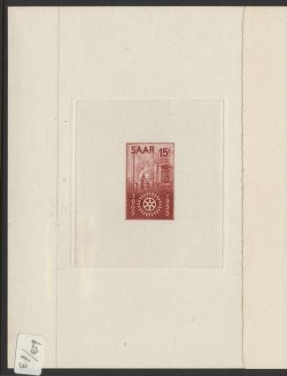 Saar_1955_Yvert_340a-Scott_254_unissued_in_TD_Rotary_International_brown-red_d_AP