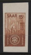 Saar_1955_Yvert_340a-Scott_254_unissued_in_TD_Rotary_International_brown_gummed_d_ESS