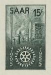 Saar_1955_Yvert_340a-Scott_254_unissued_in_TD_Rotary_International_dark-green_gummed_ESS_detail