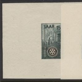 Saar_1955_Yvert_340a-Scott_254_unissued_in_TD_Rotary_International_dark-grey-green_+_black_gummed_c_ESS