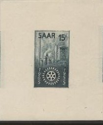 Saar_1955_Yvert_340a-Scott_254_unissued_in_TD_Rotary_International_dark-grey-green_gummed_a_ESS