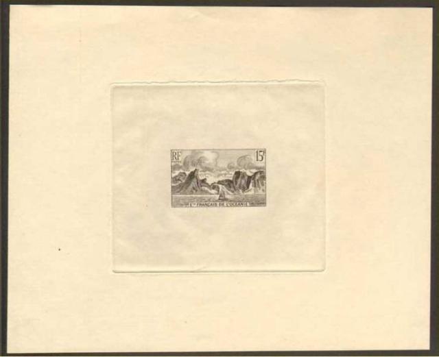Polinesia_Oceanie_1948_Yvert_184a-Scott_162_unissued_15f_boat_black_AP