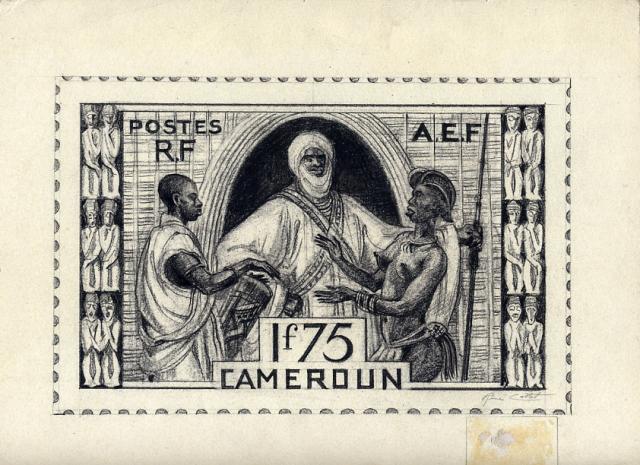 Cameroun_1939_Yvert_162b-Scott_unadopted_1f75_Touareg_MAQ